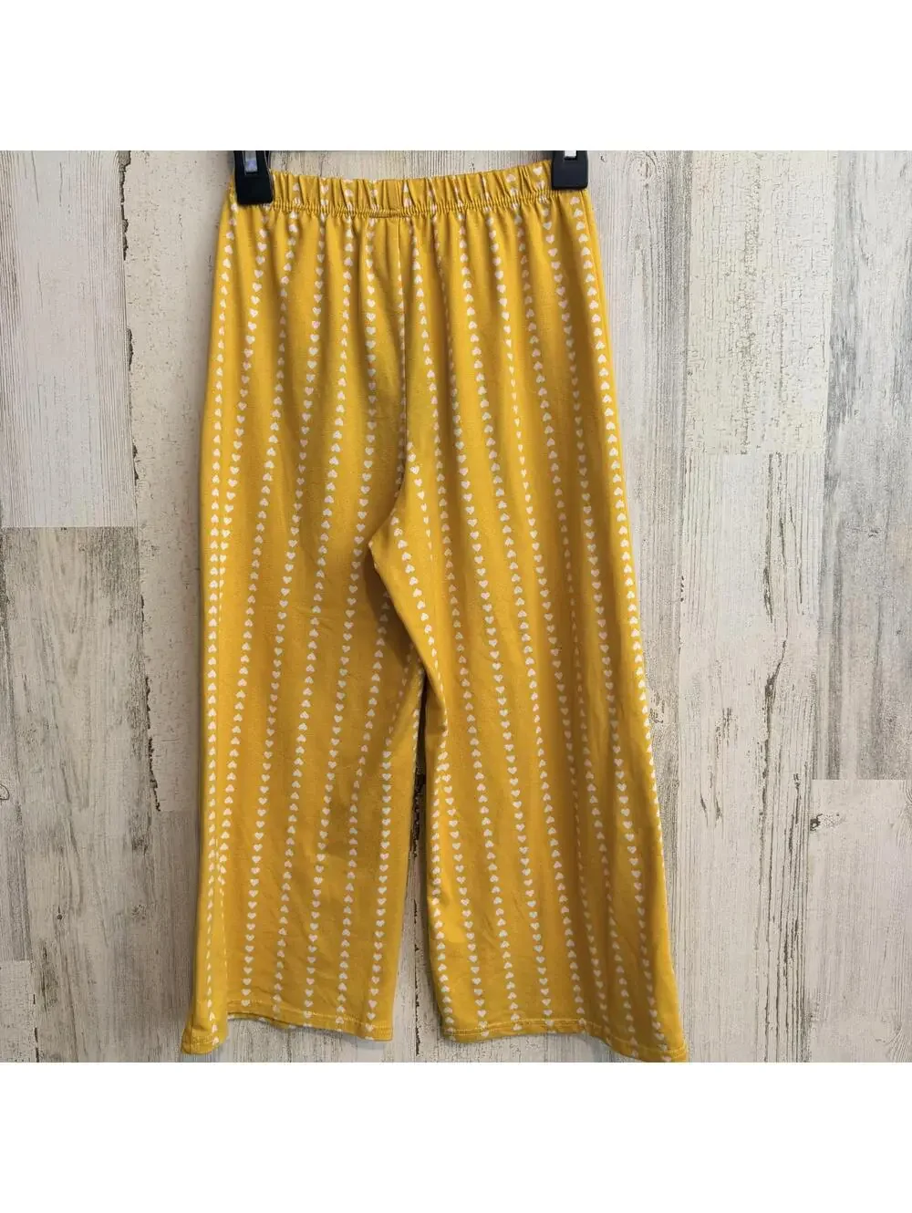 Lily Bleu Girls Size 6 Yellow Heart Print Wide Leg Pants